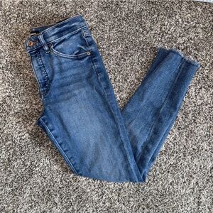 Express Blue Distressed Skinny Jeans